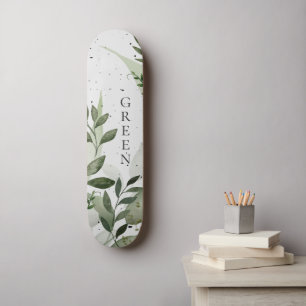 Grünpflanzen, Beton, Ihr Text, Grün Grau Skateboard