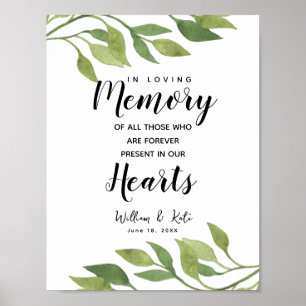 Grünpflanzen botanisches Gedenkzeichen in Liebe Poster