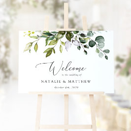 Grünpflanzen, Eukalyptus-Blätter, Begrüßung Poster