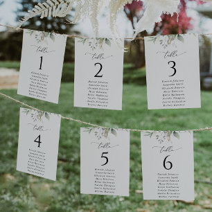 Grünpflanzen, Eukalyptus-Blätter, Seating Chart Ca