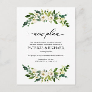Grünpflanzen Floral Neuer Plan Hochzeit Verschiebu Postkarte