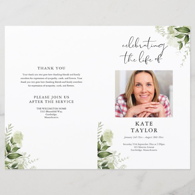 Grünpflanzen Foto-Reihenfolge Dienstbeerdigung Pro (Vorderseite)