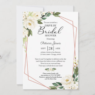 Grünpflanzen Geometrisch Floral Drive By Brautpart Einladung