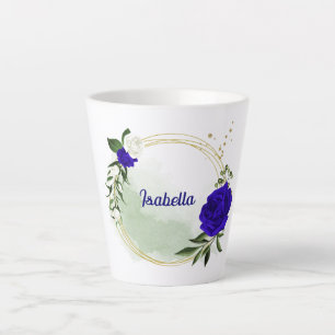 Grünpflanzen in königsblauen und weißen Blume Milchtasse