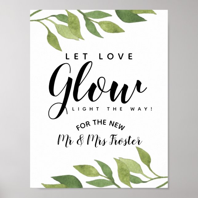 Grünpflanzen lassend Liebe Glühfeier Poster (Vorne)