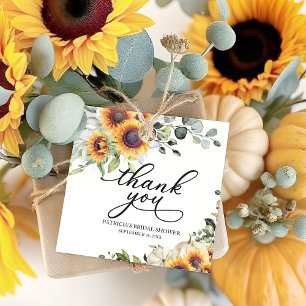 Grünpflanzen Sonnenblumen Pumpkin Fall Brautparty Geschenkanhänger