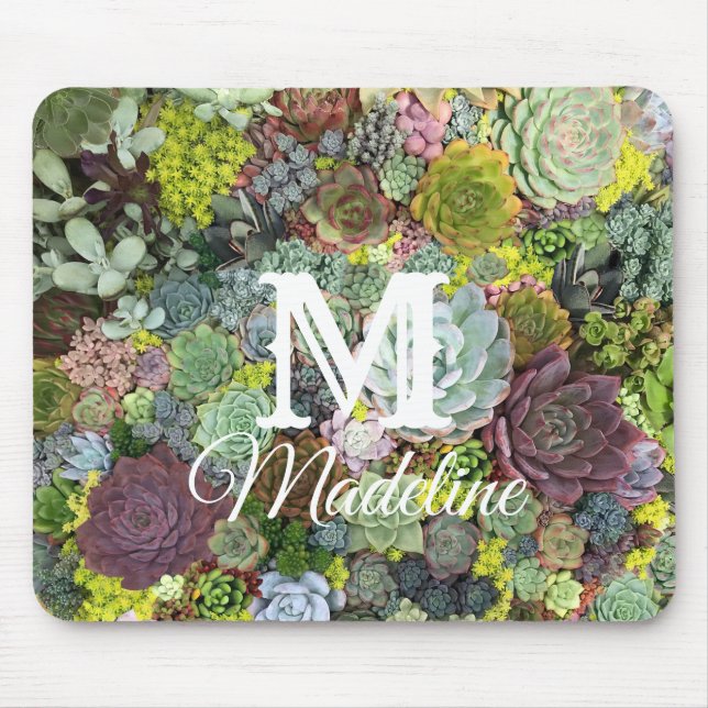 Grünpflanzen Succulents Mousepad (Vorne)