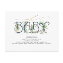 Grünpflanzen und Gold Typografie Moderne Babydusch