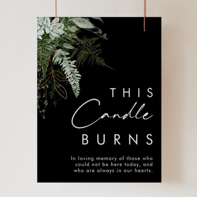 Grünpflanzen und Goldleaf | Black This Candle Burn Poster (Von Creator hochgeladen)