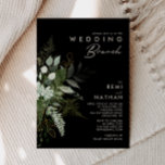 Grünpflanzen und Goldleaf | Black Wedding Brunch Einladung<br><div class="desc">Wir haben diese Pflanzen- und Blattgold entworfen | Schwarze Hochzeitsbrunch Einladung zu Ihrem schlichten und eleganten Boho Brunch. Es zeichnet sich durch moderne, grüne und weiße Eukalyptusblätter, Farnfolien, eine prächtige Blume und minimale Blätter aus Goldfolie aus. Diese Elemente geben das Gefühl eines skurrilen, bezaubernden Waldes, perfekt für jede rustikale, böhmische...</div>