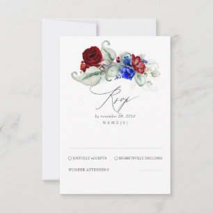 Grünpflanzen und lebendige Blume Bohemische Hochze RSVP Karte