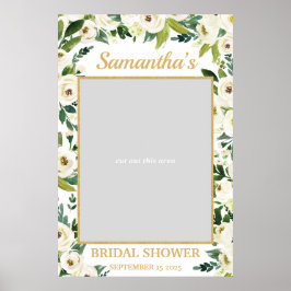 Grünpflanzen und Weißes Foto Prop Frame Boho Poster