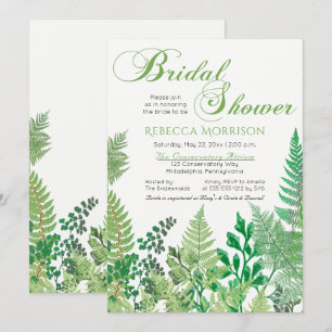 Grünpflanzen Wild Ferns Bridal Dusche Einladunge Einladung