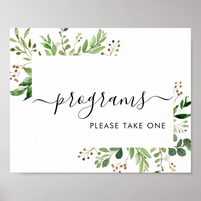 Grünprogramme Bitte ein Zeichen nehmen Poster (Vorne)