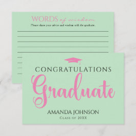 Grünrosa Graduate Words of Wisdom Abschluss Begleitkarte
