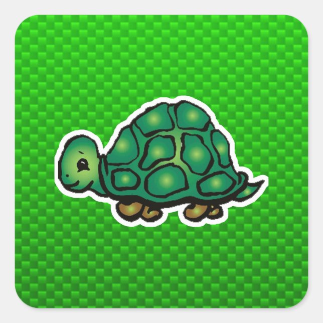 Grünschildkröte Quadratischer Aufkleber (Vorderseite)