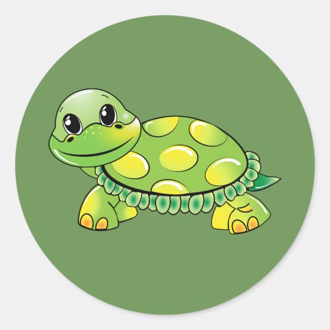 Grünschildkröte Runder Aufkleber (Vorderseite)