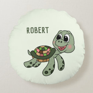 Grünschildkröte Rundes Kissen