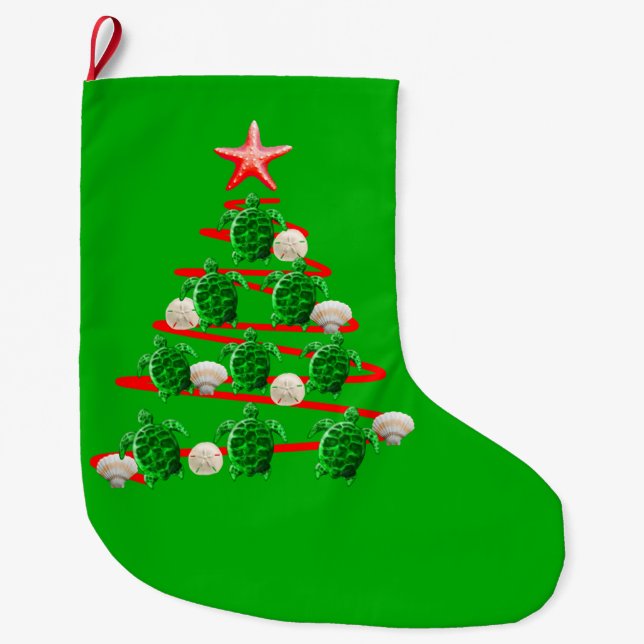 Grünschildkröten Weihnachtsbaum Großer Weihnachtsstrumpf (Vorderseite)