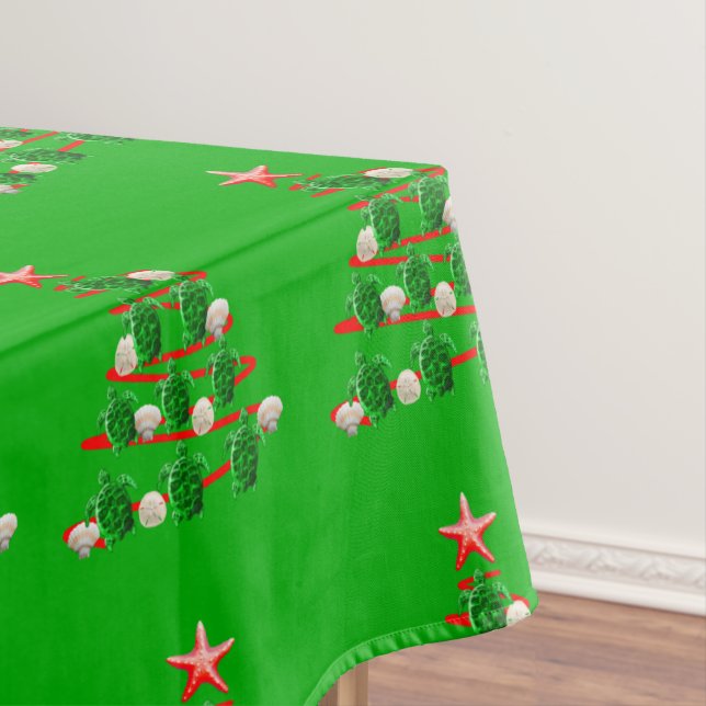 Grünschildkröten Weihnachtsbaum Tischdecke (Beispiel)