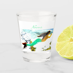 Grünschwanz-brünette Meerjungfrau Thunder_Cove Schnapsglas