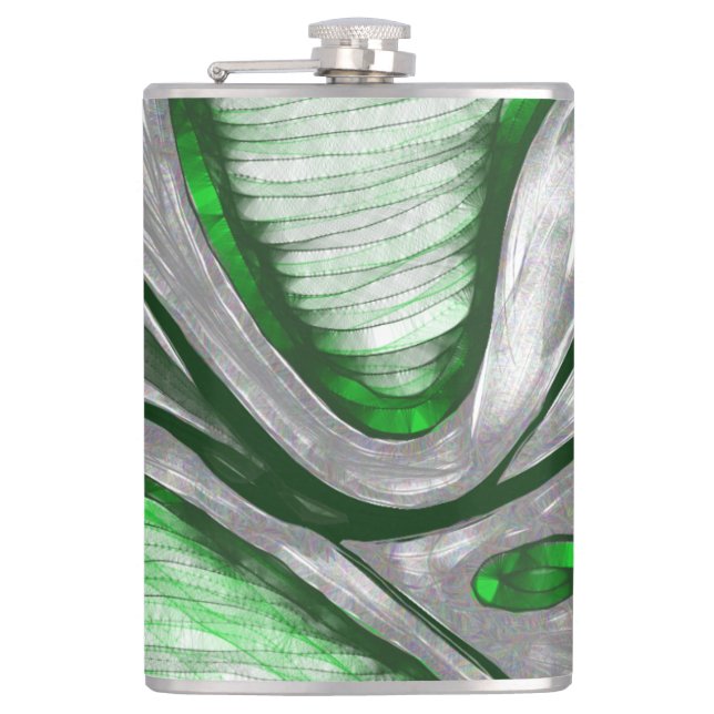 Grünstahl Flachmann (Vorderseite)