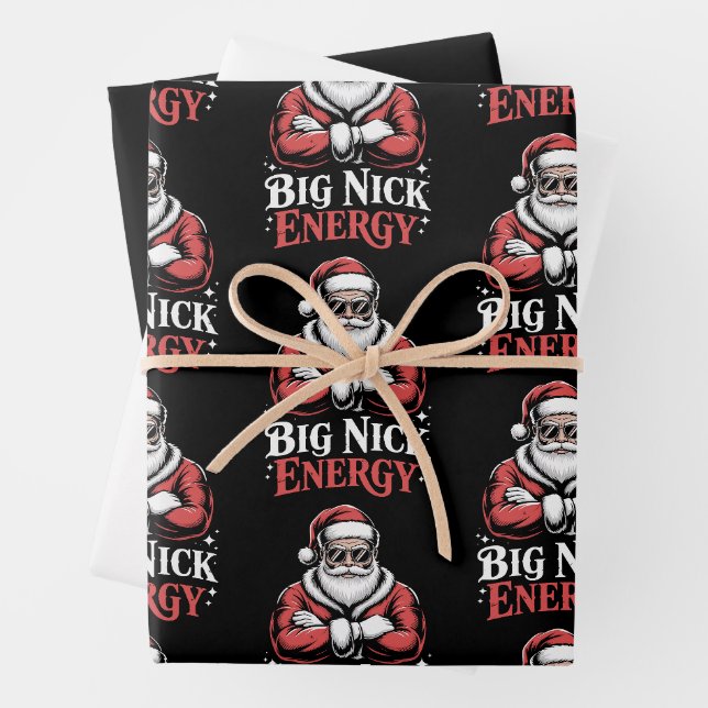 Grunt Style Big Nick Energy Funny Santa Christmas  Geschenkpapier Set (Beispiel)