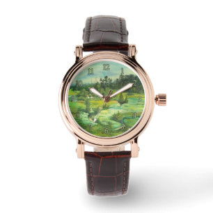 Grüntal-Malerei Wasserfarbe Armbanduhr