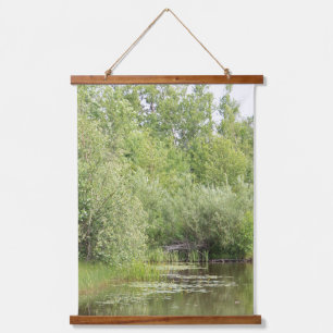 Grünteich-Wandbehang Wandteppich Mit Holzrahmen