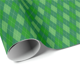 Grüntöne Argyle-Geschenkpapier Geschenkpapier