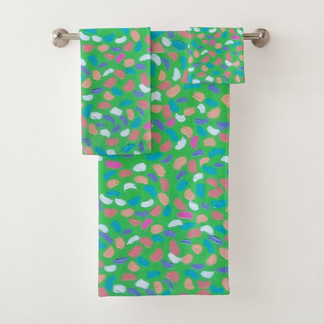 Grüntöne des Frühlings Malerische Kunst Badhandtuch Set (Insitu)