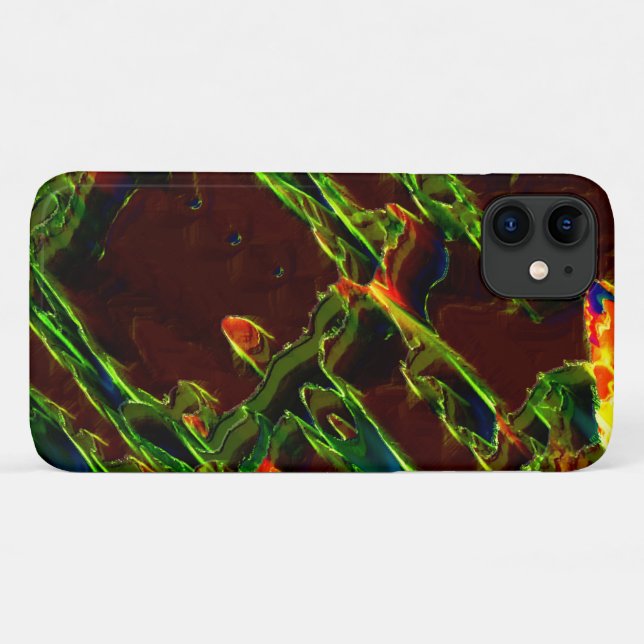 Grüntöne, die in Flammen entwässert werden Case-Mate iPhone Hülle (Rückseite (Horizontal))