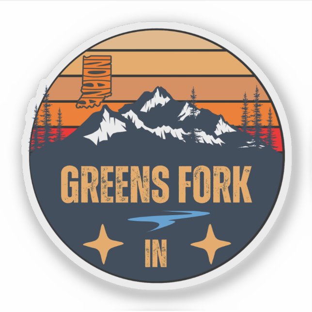 Grüntöne Fork, Indiana Aufkleber (Vorderseite)