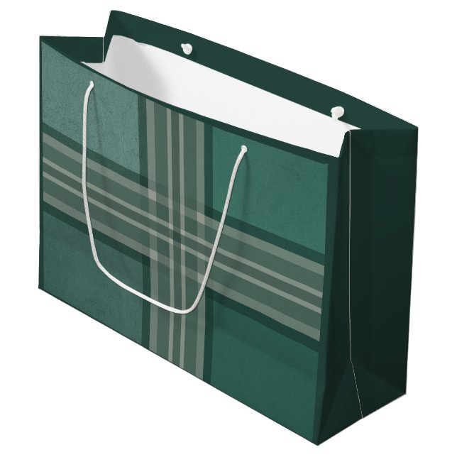 Grüntöne Große Geschenktüte (Vorderseite Schrägansicht)