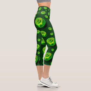 Grüntöne: Rasenbogenmuster in Ölfarbe Capri Leggings