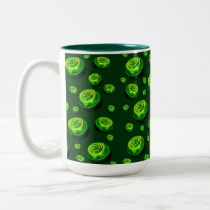 Grüntöne: Rasenbogenmuster in Ölfarbe Zweifarbige Tasse