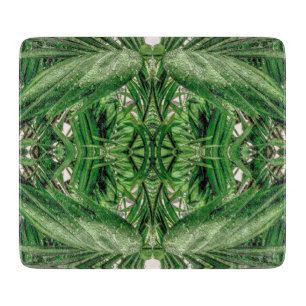 Grüntöne- und Regentropfmuster Schneidebrett