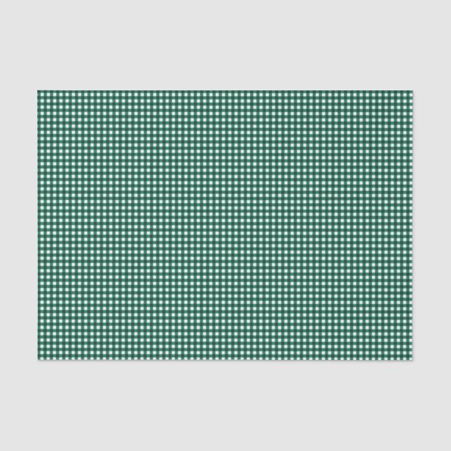 Grüntütenpapier Gingham-Jade Seidenpapier (Vorderseite)