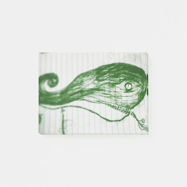 Grünwal zeichnend Manga-Anime Cartoon Post-it Klebezettel (Vorderseite)