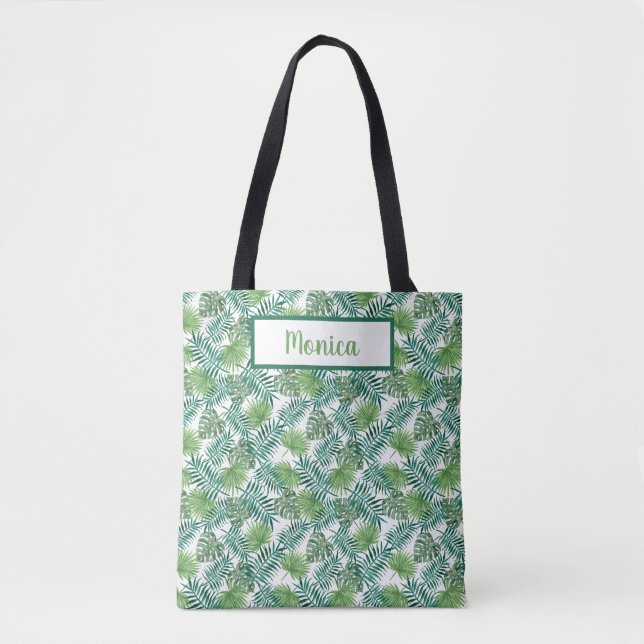 Grünwald Ferns auf weißem Hintergrund Tote Tasche (Vorderseite)