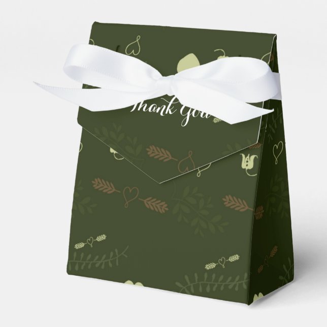Grünwald Moderne rustikale Hochzeitsfeier Gefallen Geschenkschachtel (Vorderseite)