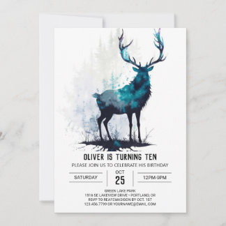 Grünwald Stag Custom Geburtstag Einladung