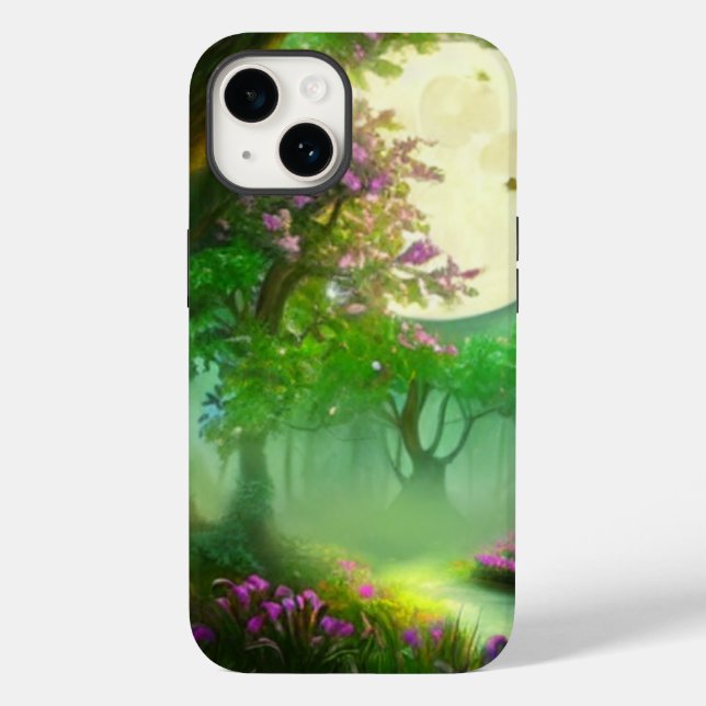 Grünwald und Vollmond Case-Mate iPhone 14 Hülle (Rückseite)
