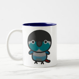 Grünwangen-Sittich / Türkis Zweifarbige Tasse