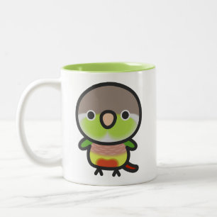 Grünwangenpapagei / Ananas Zweifarbige Tasse