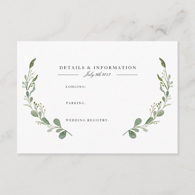 Grünweine | Watercolor Information Card Begleitkarte (Vorderseite)