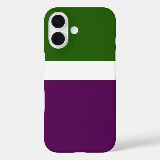 Grünweißes Lila Schlichtes Farbblockdesign iPhone 16 Hülle (Rückseite)