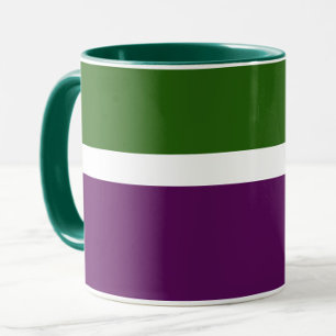 Grünweißes Lila Schlichtes Farbblockdesign Tasse