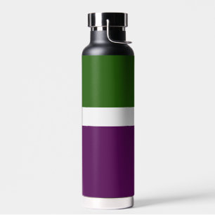 Grünweißes Lila Schlichtes Farbblockdesign Trinkflasche