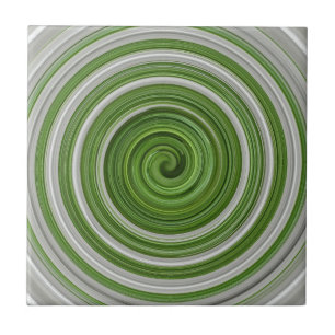 Grünweißes Spiralmuster Fliese